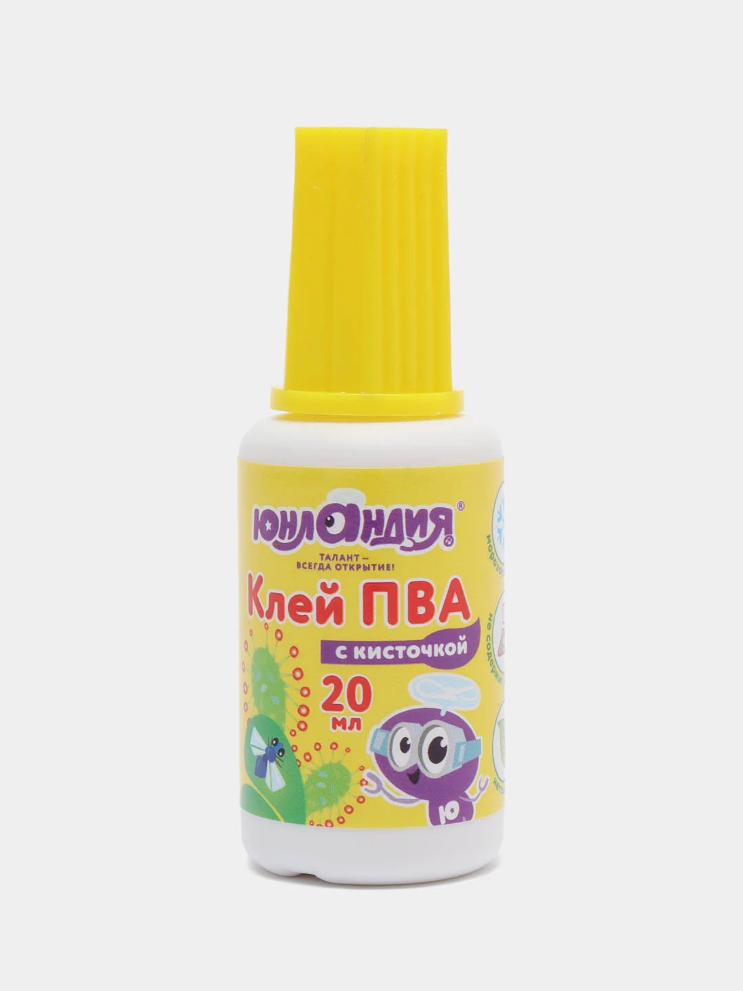 Желтый клей пва с кисточкой