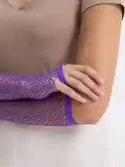 Фиолетовый митенки женские, перчатки без пальцев в сетку
