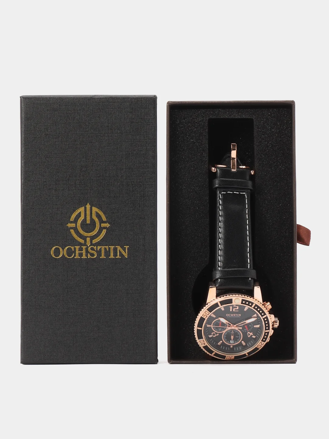 Бронзовый мужские наручные часы Ochstin 6045B с хронографом в подарочной упаковке