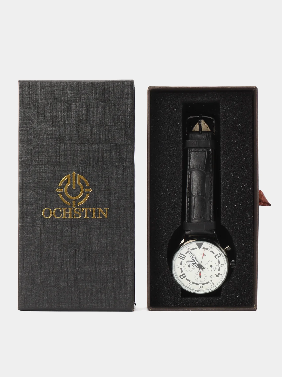 Белый мужские наручные часы Ochstin 6050B с хронографом в подарочной упаковке
