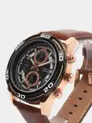 Коричневый мужские наручные часы Ochstin 6114A с хронографом в подарочной упаковке