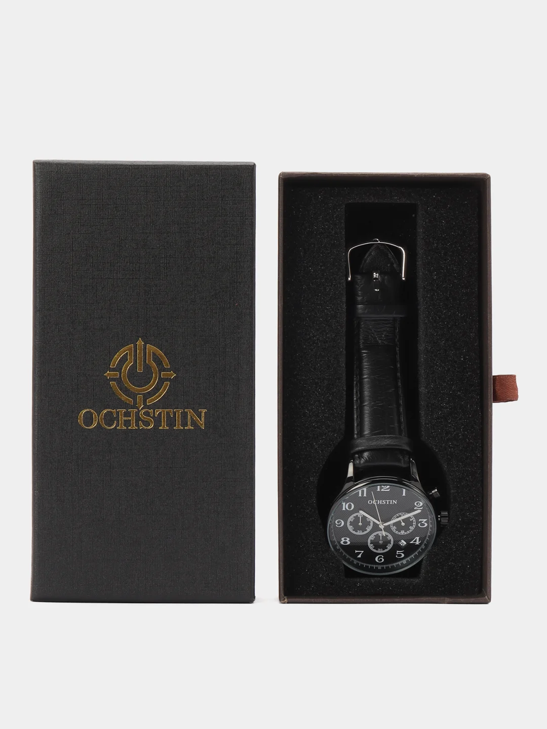 Коричневый мужские наручные часы Ochstin 6050E с хронографом в подарочной упаковке
