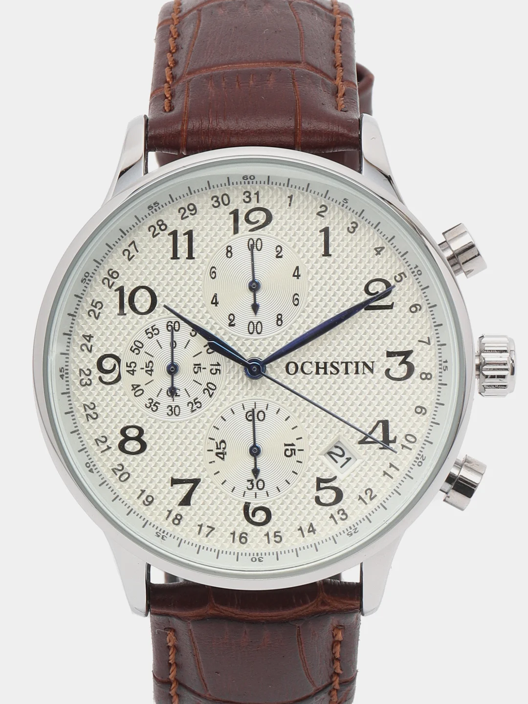 Серебряный мужские наручные часы Ochstin 6050C с хронографом в подарочной упаковке