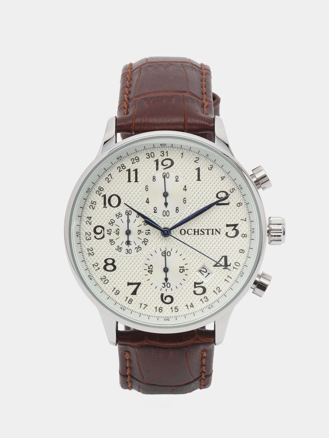 Серебряный мужские наручные часы Ochstin 6050C с хронографом в подарочной упаковке