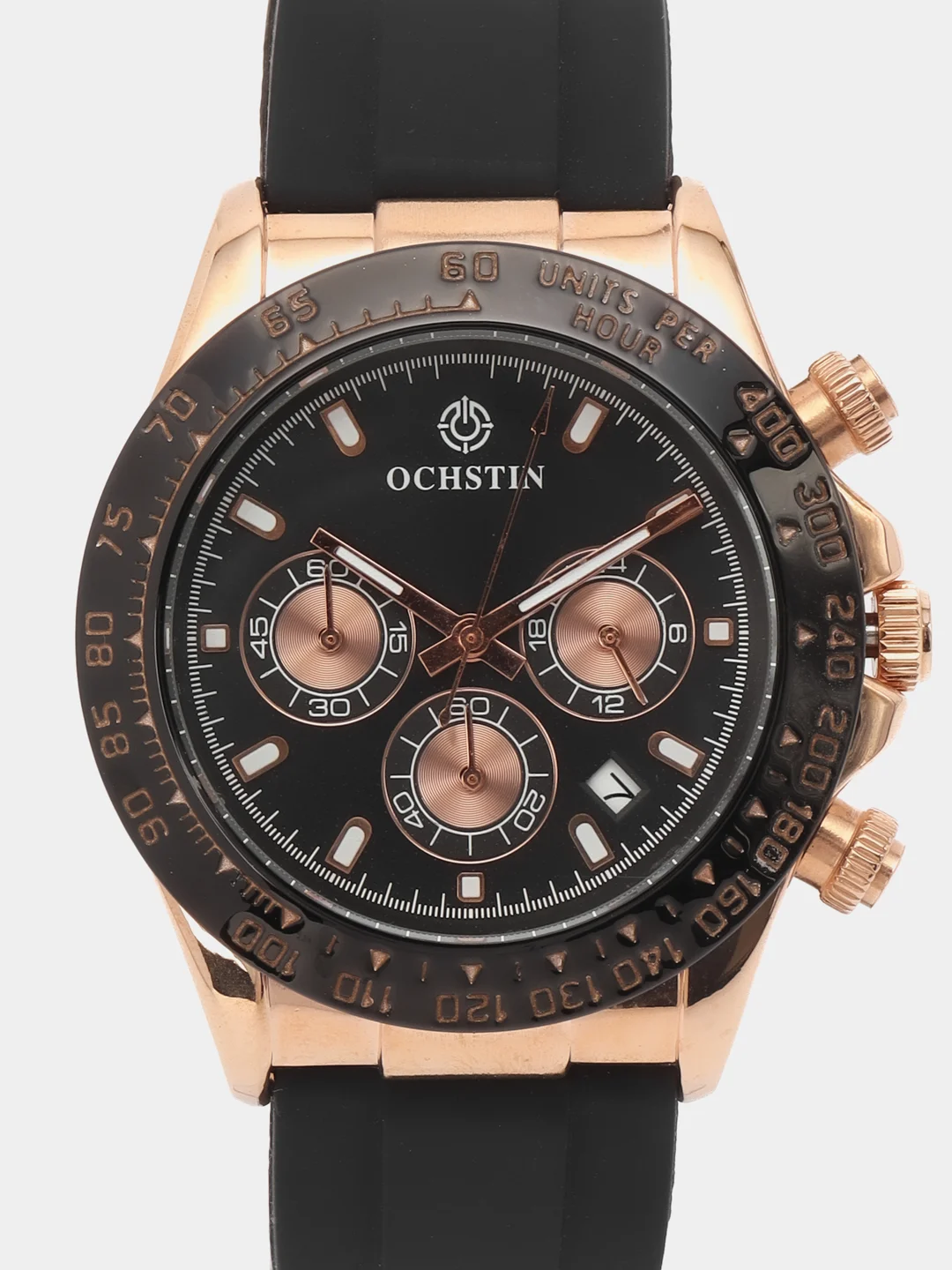 Черный мужские наручные часы Ochstin 6103A с хронографом в подарочной упаковке