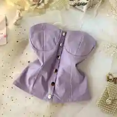 Сиреневый топ женский без лямок с имитацией корсета