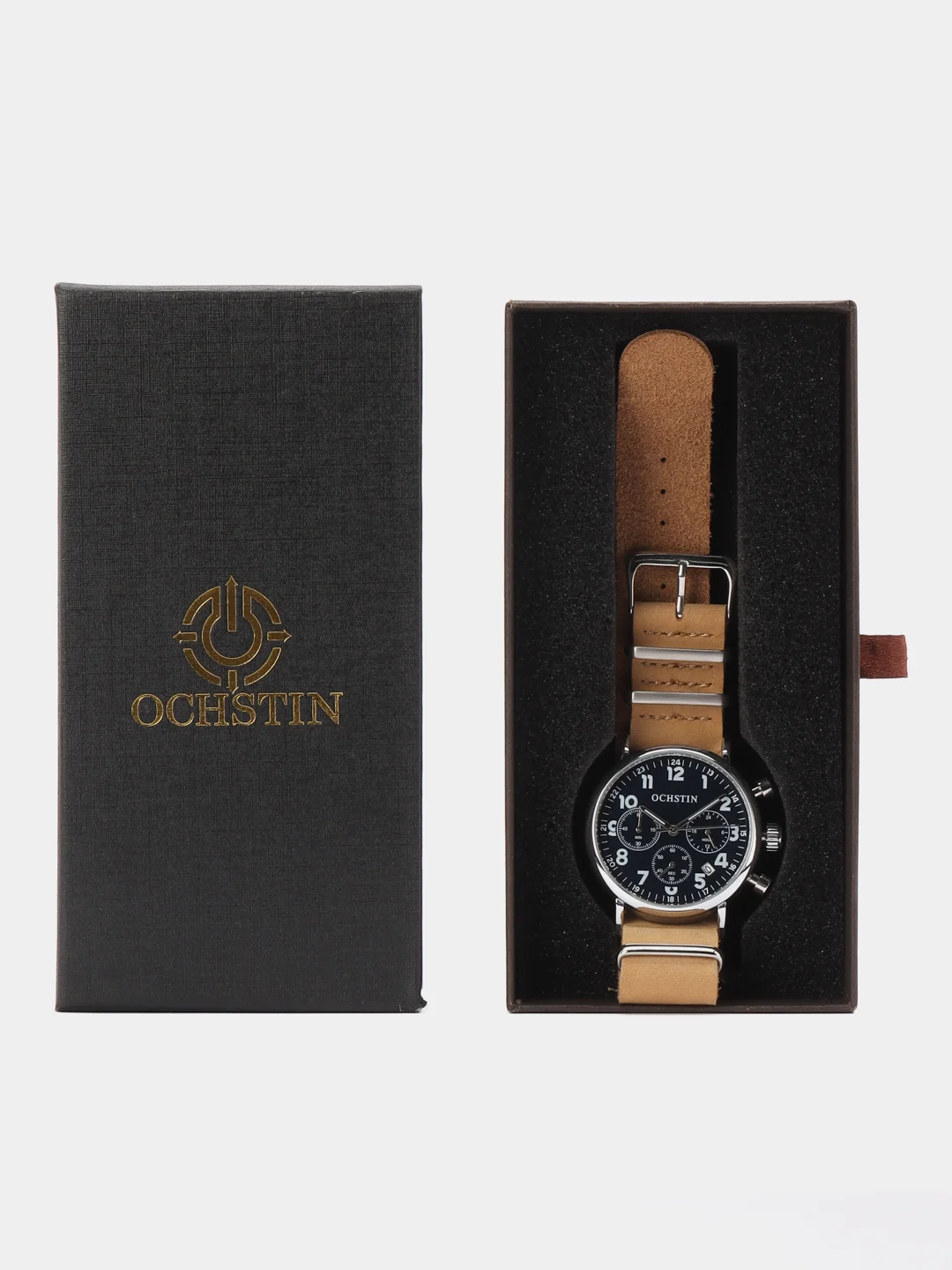 Карамельный мужские наручные часы Ochstin 6081A с хронографом в подарочной упаковке