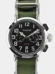 Зеленый мужские наручные часы Ochstin 7077A с нейлоновым ремешком и хронографом