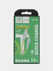 Желтый кабель USB на Type-C "GFPower F16T", с индикацией, 1 м, 3.6A, ПВХ