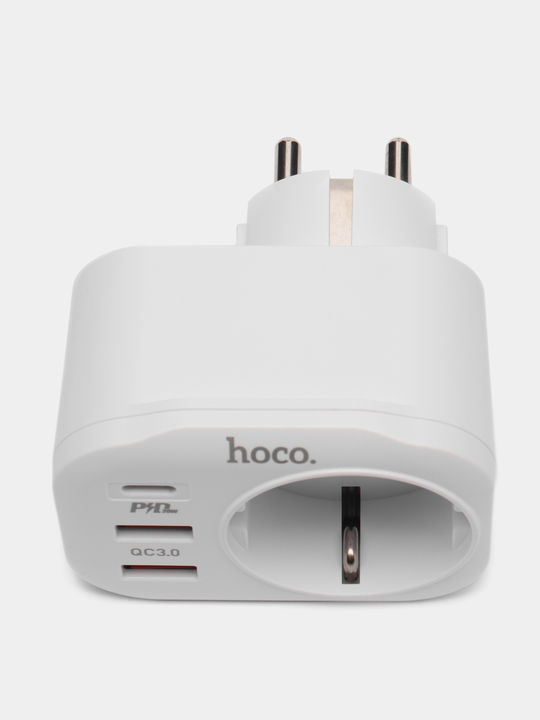 Многофункциональное сетевое зарядное устройство, розетка Hoco NS3: Type-C  PD 20W, 2 USB 18W купить по цене 1399 ₽ в интернет-магазине KazanExpress