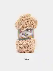 Кремовый пряжа Alize Puffy Fine, петельки маленькие, 100 г, 14 м