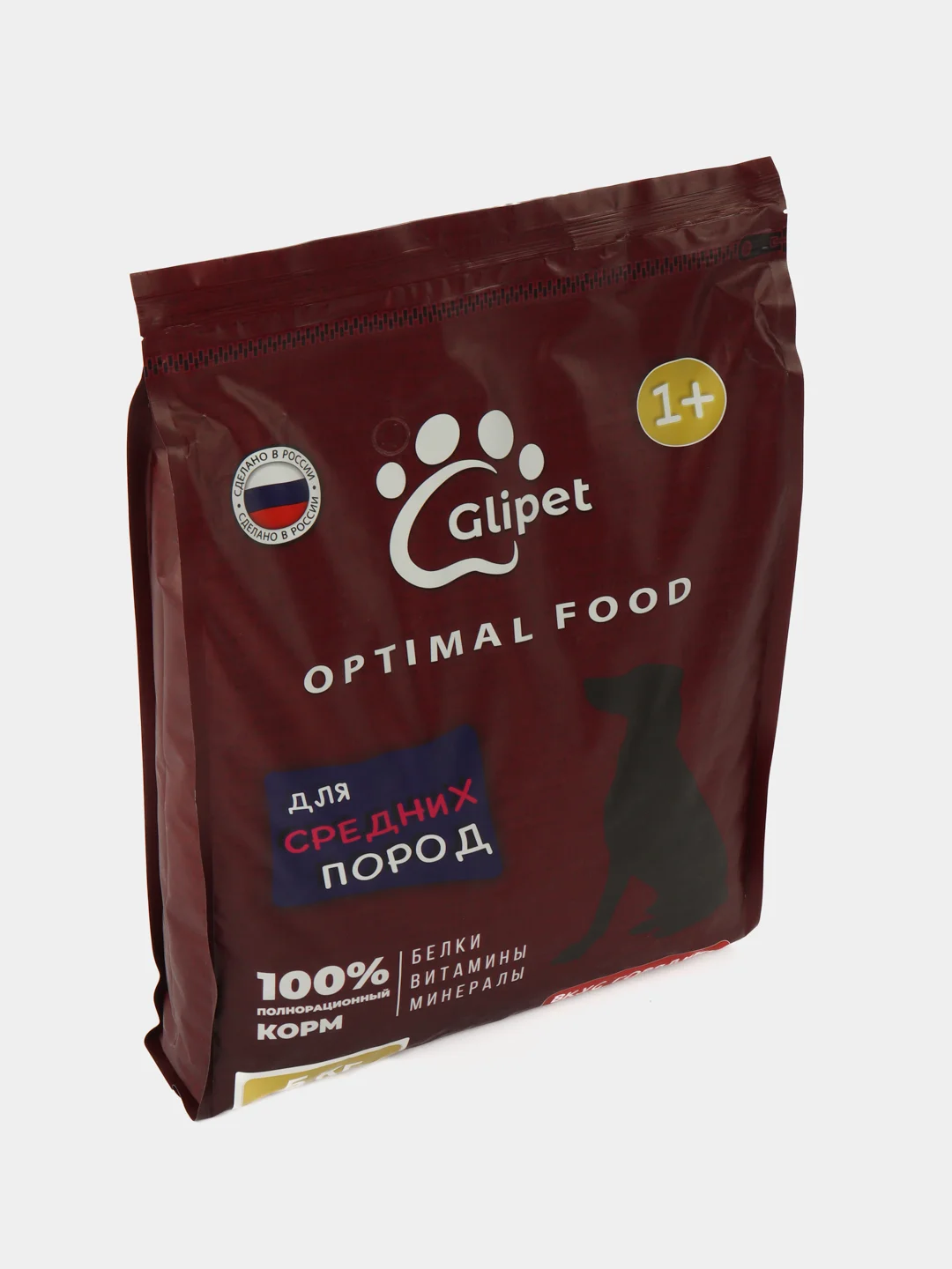 Сухой корм для собак средних пород, 5 кг, Glipet Optimal food