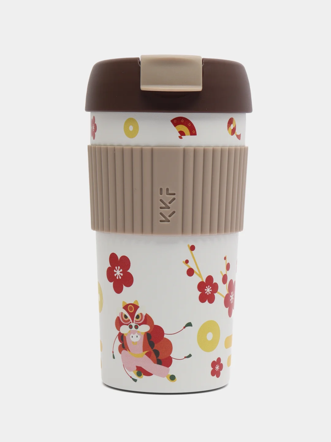 Коричневый термокружка Xiaomi Kiss Kiss Fish Rainbow Cartoon, 490 ml