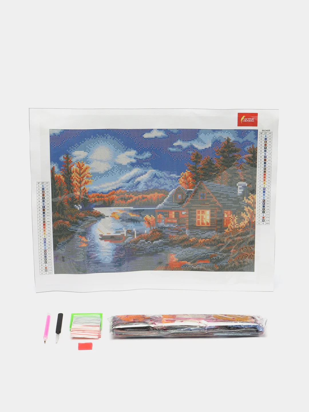 Алмазная мозаика картина вышивка из страз 30*40 см, "Вечер в горах", 662409