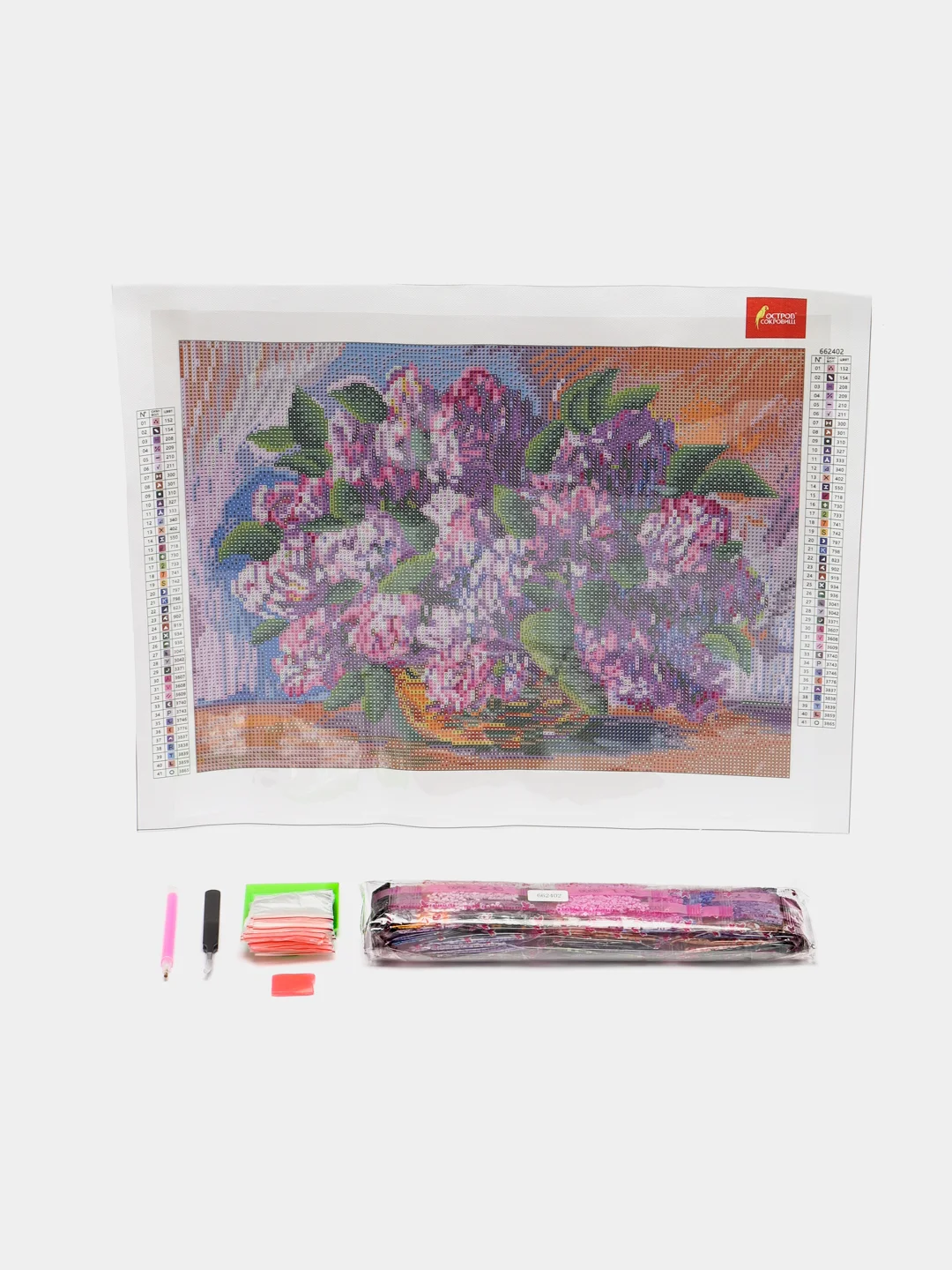 Алмазная мозаика картина вышивка из страз 30*40 см, "Пушистая сирень", 662402