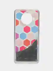 Розовый чехол силиконовый жидкий с блестками для Xiaomi Redmi  Mi 10T Lite Note 9T