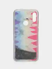 Разноцветный чехол силиконовый жидкий с блестками Huawei Honor 10X Lite 8C 8A Y6 2019