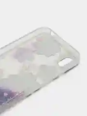 Фиолетовый чехол силиконовый жидкий с блестками Huawei Honor 10X Lite 8C 8A Y6 2019