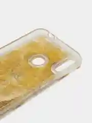 Желтый чехол силиконовый жидкий с блестками Huawei Honor 10X Lite 8C 8A Y6 2019