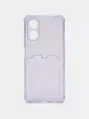 Лавандовый чехол для OPPO A17 / A17K, Оппо А17 / 17К, с карманом для карт, прозрачный
