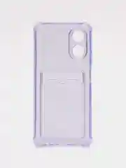 Лавандовый чехол для OPPO A17 / A17K, Оппо А17 / 17К, с карманом для карт, прозрачный