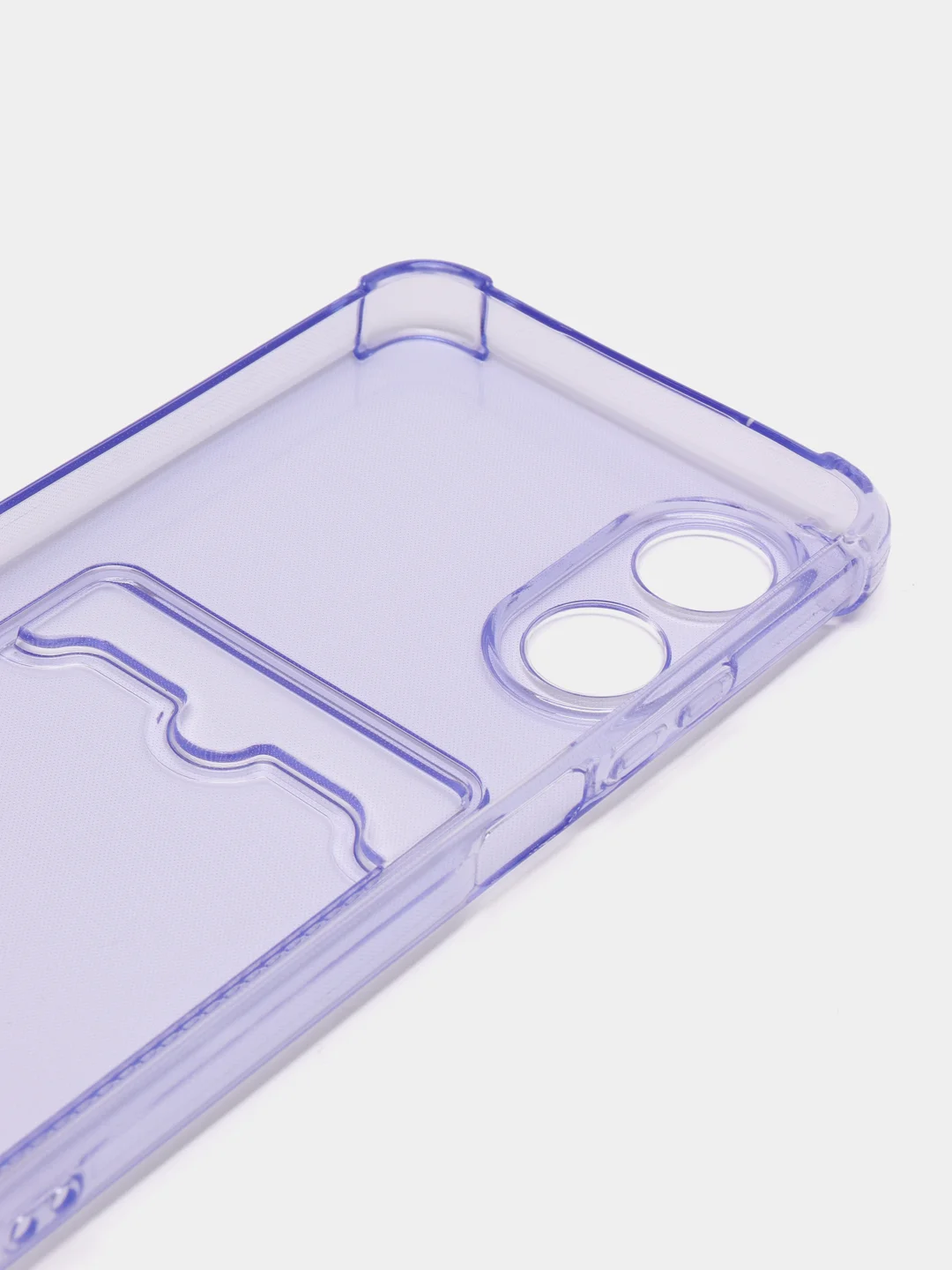 Лавандовый чехол для OPPO A17 / A17K, Оппо А17 / 17К, с карманом для карт, прозрачный
