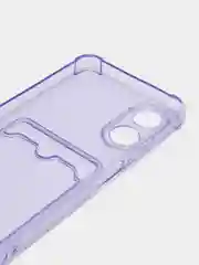 Лавандовый чехол для OPPO A17 / A17K, Оппо А17 / 17К, с карманом для карт, прозрачный