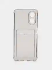 Хром чехол для OPPO A17 / A17K, Оппо А17 / 17К, с карманом для карт, прозрачный