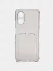 Хром чехол для OPPO A17 / A17K, Оппо А17 / 17К, с карманом для карт, прозрачный