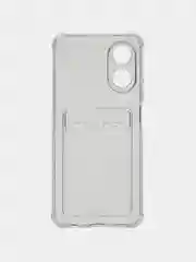 Прозрачный чехол для OPPO A17 / A17K, Оппо А17 / 17К, с карманом для карт, прозрачный