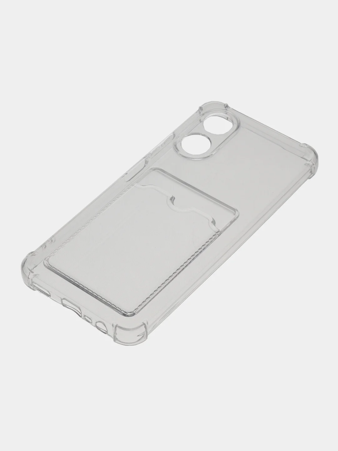 Прозрачный чехол для OPPO A17 / A17K, Оппо А17 / 17К, с карманом для карт, прозрачный