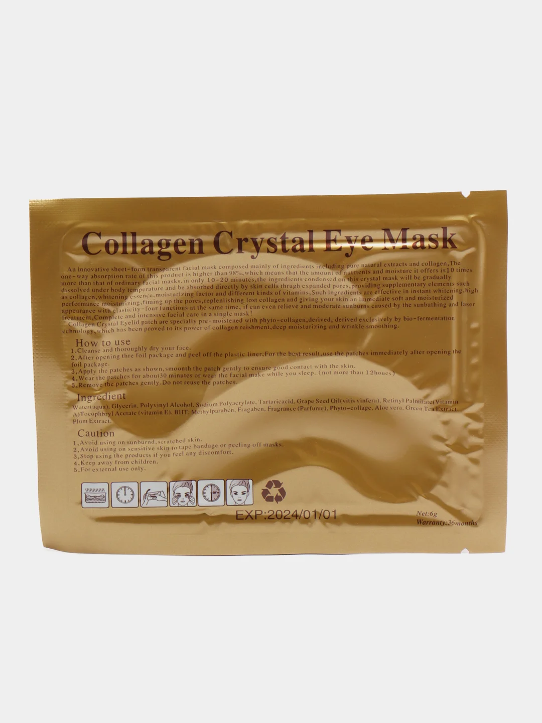 Розовый патчи коллагеновые для глаз Collagen Crystal Eye Mask, 3 вида