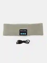 Серый спортивная повязка с Bluetooth (блютуз) наушниками на голову, фитнес повязка, маска для сна