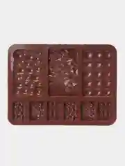 Коричневый форма силиконовая для шоколада "Комбо-плитки"