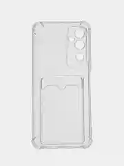 Прозрачный силиконовый чехол для Tecno POVA Neo 2 (Техно Пова Нео 2), прозрачный с карманом для карт