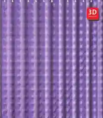 Фиолетовый bizer Шторка для ванны, 180*200 см, PEVA, с 3D эффектом