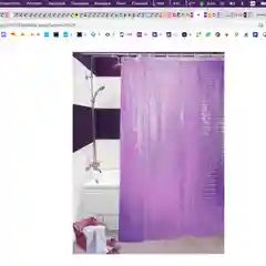 Фиолетовый bizer Шторка для ванны, 180*200 см, PEVA, с 3D эффектом
