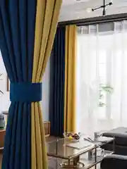 Темно-синий комплект штор "Канвас"