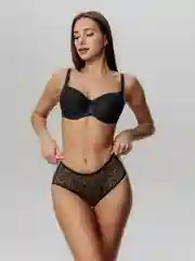 Черный бюстгальтер на косточках без пуш-ап VIVALIA
