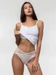 Молочный трусы кружевные слипы VIVALIA