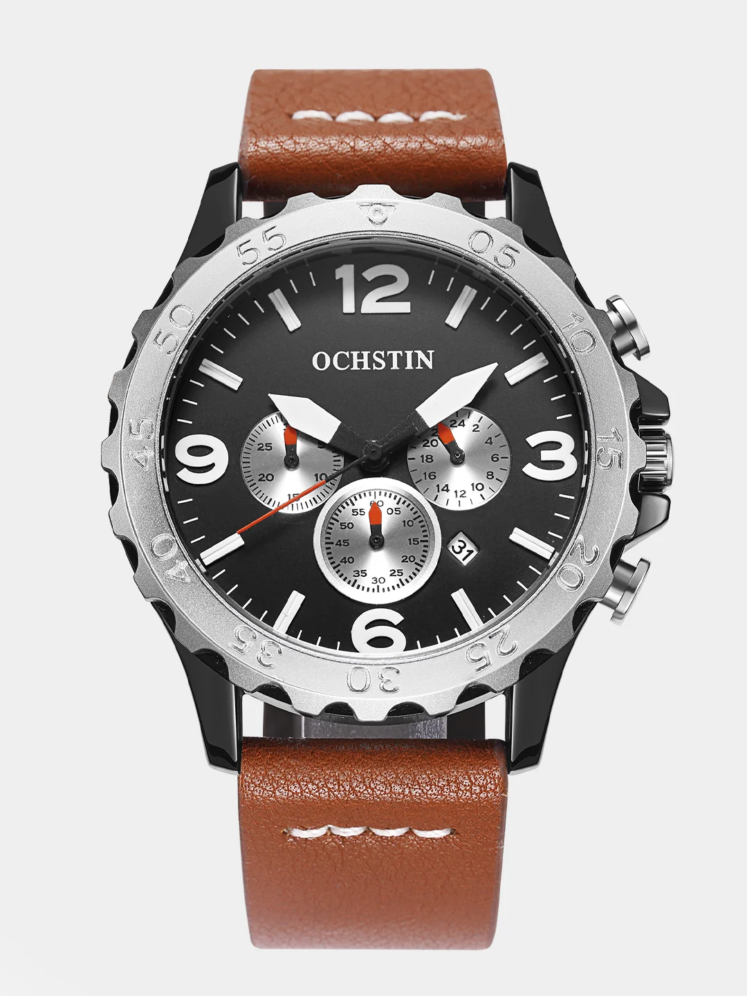 Синий мужские наручные часы Ochstin 6077B с хронографом в подарочной упаковке