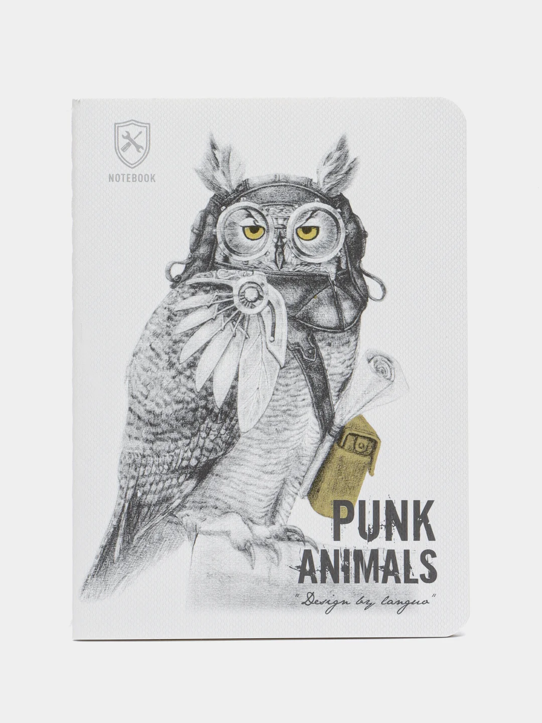 Багровый блокнот Landuo Punk Animals, А6, в клетку, 24 листа, 105 х 142 мм