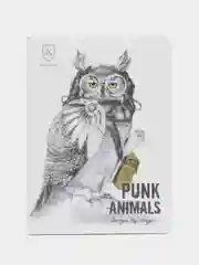 Багровый блокнот Landuo Punk Animals, А6, в клетку, 24 листа, 105 х 142 мм