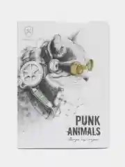 Алый блокнот Landuo Punk Animals, А6, в клетку, 24 листа, 105 х 142 мм