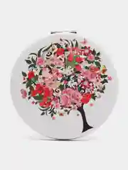 Серебряный зеркало складное, карманное, косметическое, двойное