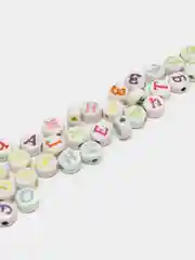 Белый бусины для браслетов цветные, буквы, 2 комплекта русского алфавита, круглые, 4 х 7 мм