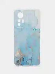 Светло-синий силиконовый чехол для Xiaomi 12 Lite / Сяоми 12 Лайт прозрачный, с рисунком, защита камеры