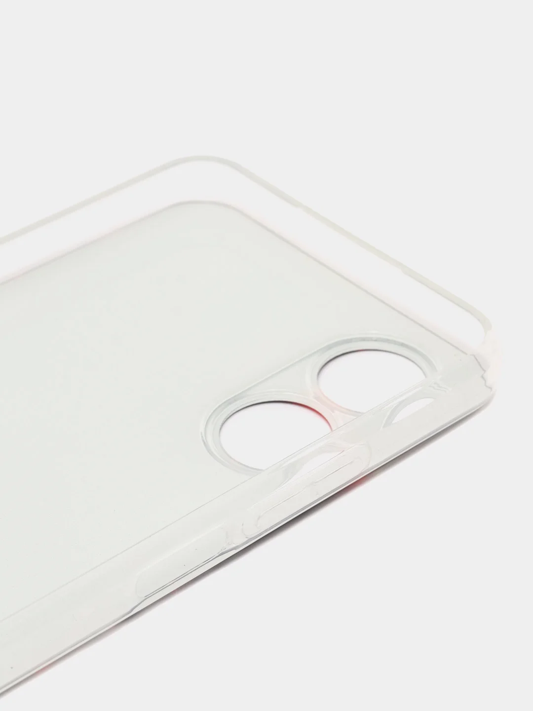 Красный силиконовый чехол на Oppo A17 / Оппо А17 прозрачный, с рисунком, защита камеры