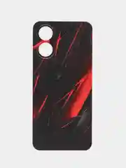 Красный силиконовый чехол на Oppo A17 / Оппо А17 прозрачный, с рисунком, защита камеры