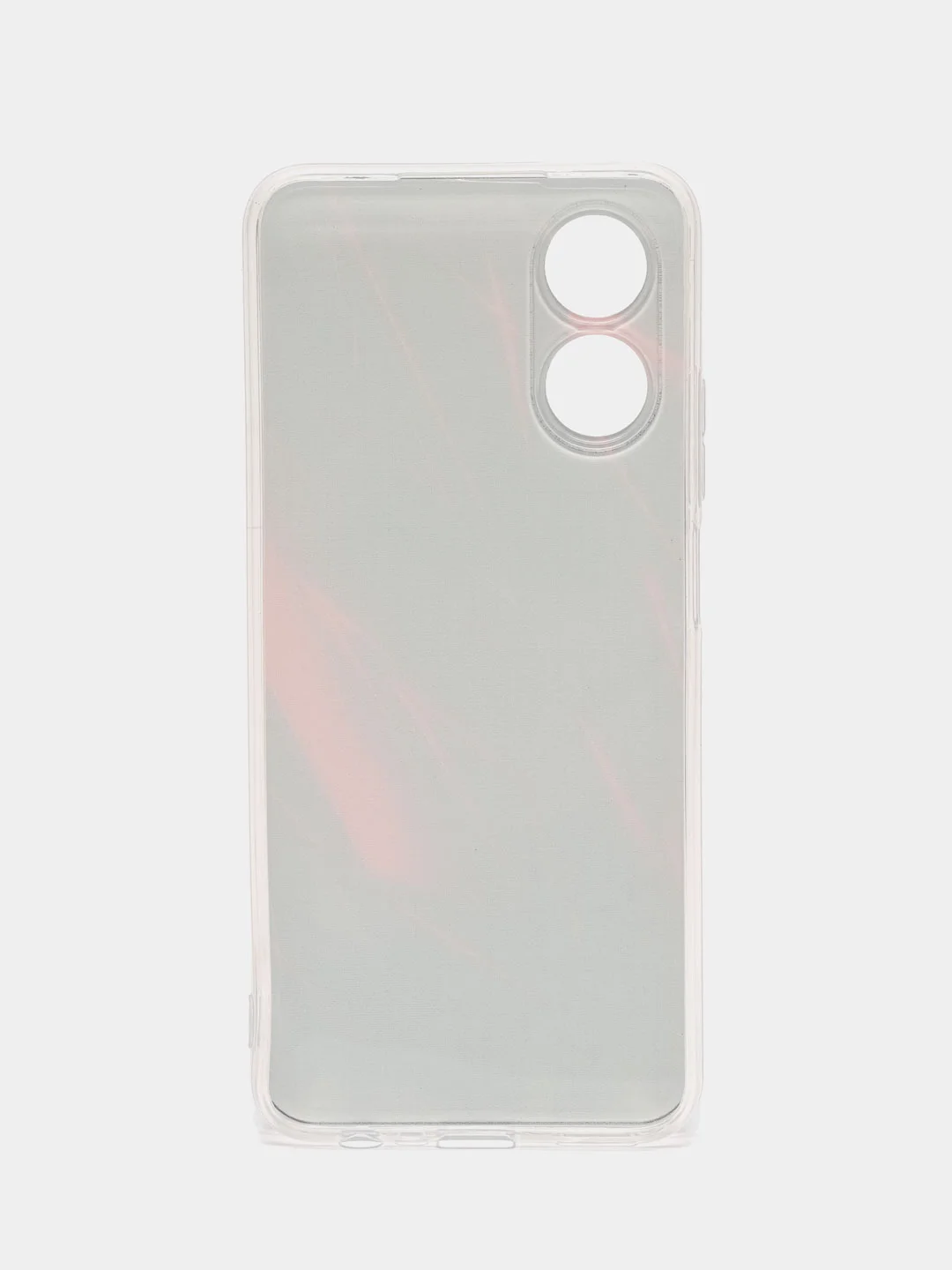 Красный силиконовый чехол на Oppo A17 / Оппо А17 прозрачный, с рисунком, защита камеры